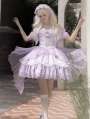 Purple Fantasy Ruffle Bowknot Elegant Sweet Lolita JSK Dress