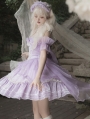 Purple Fantasy Ruffle Bowknot Elegant Sweet Lolita JSK Dress