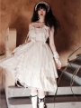 White Elegant Irregular Layered Ruffle Classic Lolita JSK Dress