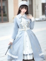 White and Blue Star Fantasy Cardigan Sweet Military Lolita OP Dress