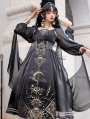 Black Horus Nightmare Print Ruffle Gothic Gorgeous Lolita JSK Dress