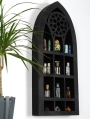 Black Gothic Church Window Crystal Wooden Wall Decoration Shelf