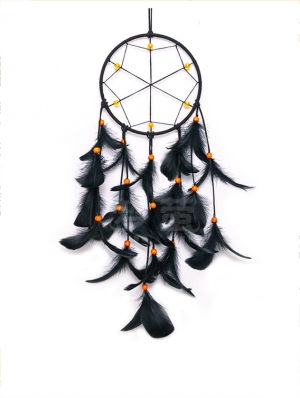 Black Pumpkin Feather Dream Catcher Hanging Wind Chime