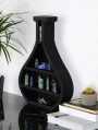 Black Gothic Vase Shaped Wooden Crystal Display Shelf