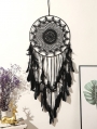 Black Feather Dream Catcher Wall Hanging Wind Chime