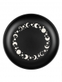 Black Gothic Moon Star Decorative Round Metal Plate