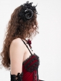 Black Gothic Mesh Flower Devil Sheep Horn Headdress