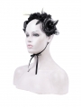 Black Gothic Mesh Flower Devil Sheep Horn Headdress