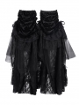 Black Gothic Vlevet Layered Lace Flared Leg Warmers for Women