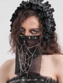 Black Gothic Punk Half Face Veil Mask with Detachable Chain