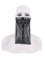 Black Gothic Punk Half Face Veil Mask with Detachable Chain