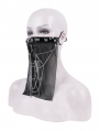 Black Gothic Punk Half Face Veil Mask with Detachable Chain