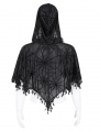 Black Gothic Spider Web Mesh Hooded Bat Cloak for Women