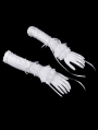 White Gothic Lace Ruffle Lace-Up Fingerless Gloves for Women