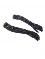 Black Gothic Punk Studded Cross Strap Opera Gloves for Women