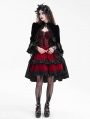 Black Vintage Gothic Velvet Open Front Tail Coat for Women