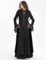 Black Vintage Gothic Gorgeous Bead Tassel Hooded Long Jacket for Women