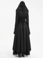 Black Vintage Gothic Gorgeous Bead Tassel Hooded Long Jacket for Women