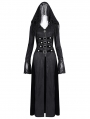 Black Vintage Gothic Gorgeous Bead Tassel Hooded Long Jacket for Women