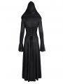 Black Vintage Gothic Gorgeous Bead Tassel Hooded Long Jacket for Women