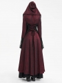 Wine Red Vintage Gothic Gorgeous Bead Tassel Hooded Long Jacket for Women