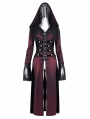 Wine Red Vintage Gothic Gorgeous Bead Tassel Hooded Long Jacket for Women