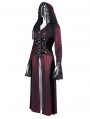 Wine Red Vintage Gothic Gorgeous Bead Tassel Hooded Long Jacket for Women