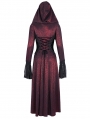 Wine Red Vintage Gothic Gorgeous Bead Tassel Hooded Long Jacket for Women