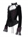 Black and Red Romantic Gothic Velvet Lace Short Jacket for Women