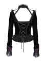 Black and Red Romantic Gothic Velvet Lace Short Jacket for Women