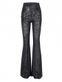 Black Gothic Sexy Spider Web Mesh Flared Pants for Women