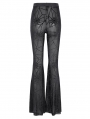 Black Gothic Sexy Spider Web Mesh Flared Pants for Women