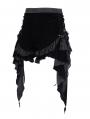 Black Gothic Ruched Ruffle Trim Velvet Hot Pants for Women