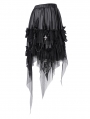 Black Gothic Cross Chain Irregular Layered Frill Skirt