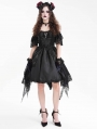 Black Gothic Off-the-Shoulder Lace Halter Short Party Dress