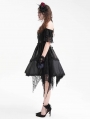 Black Gothic Off-the-Shoulder Lace Halter Short Party Dress