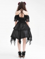 Black Gothic Off-the-Shoulder Lace Halter Short Party Dress