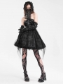 Black Gothic Punk Halter Backless Tube A- Line Short Dress