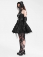 Black Gothic Punk Halter Backless Tube A- Line Short Dress