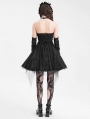 Black Gothic Punk Halter Backless Tube A- Line Short Dress