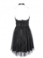 Black Gothic Punk Halter Backless Tube A- Line Short Dress