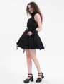 Black Gothic Sexy Cut Out Lace Halter Sleeveless Short Party Dress