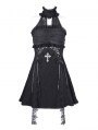 Black Gothic Sexy Cut Out Lace Halter Sleeveless Short Party Dress