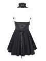 Black Gothic Sexy Cut Out Lace Halter Sleeveless Short Party Dress