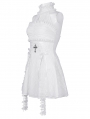 White Gothic Sexy Cut Out Lace Halter Sleeveless Short Party Dress