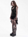 Black Gothic Vintage Flared Net Sleeve Top for Women