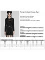 Black Gothic Punk Techwear Knitted Two Piece Dress Set