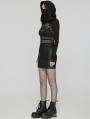 Black Gothic Punk 3D Pleated Bodycon Mini Skirt