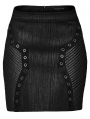 Black Gothic Punk 3D Pleated Bodycon Mini Skirt