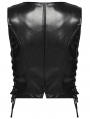 Black Gothic Punk Rivet Faux Leather Vest for Women